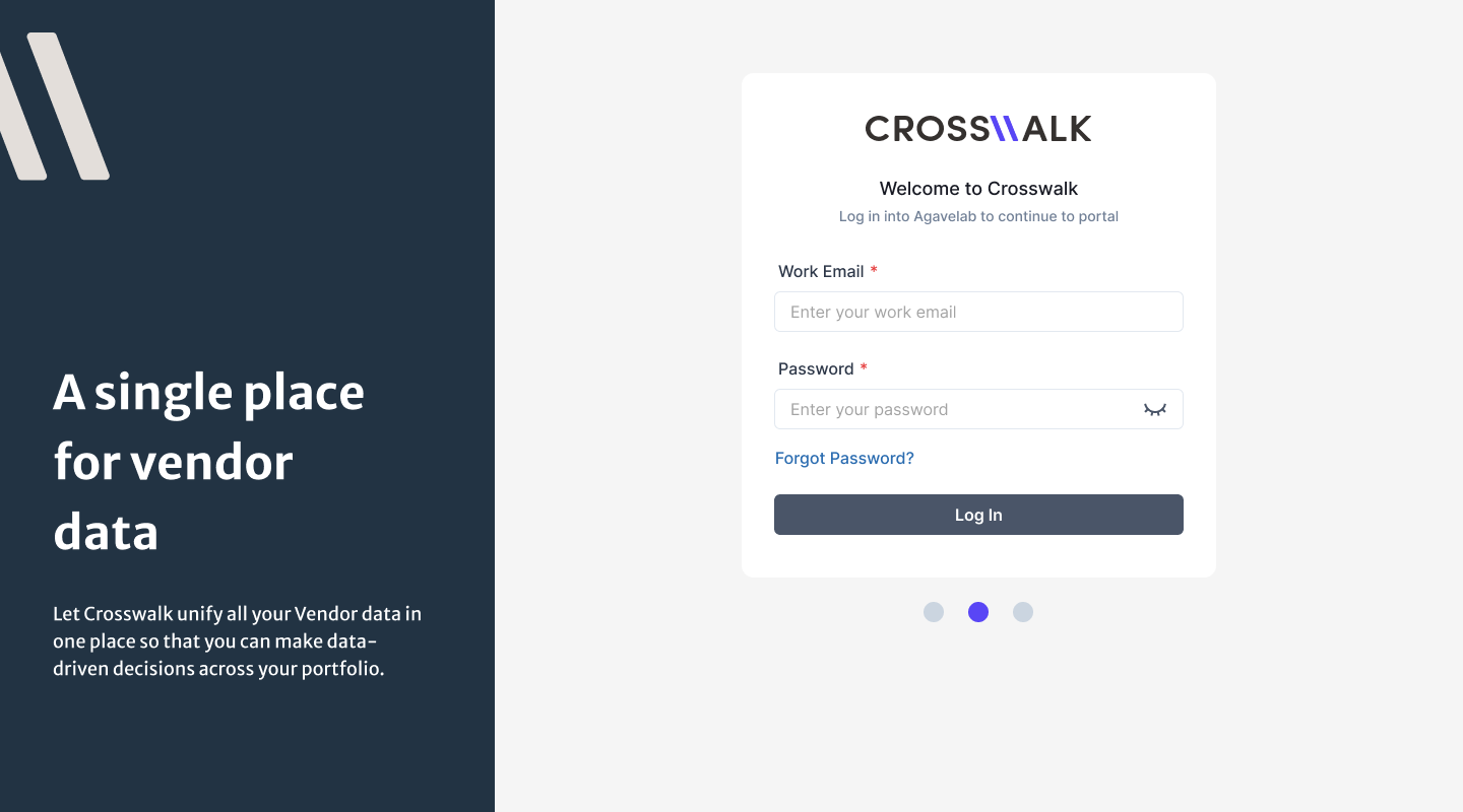 Crosswalk login interface